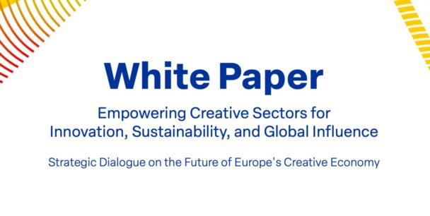The name of the White paper is in the foreground, with coloured stripes in the background.
