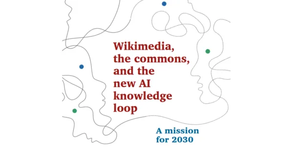 A minimalist white title graphic with the name of the paper in bold dark red serif text. The background features abstract, squiggly line-drawing profiles of faces interwoven with small coloured dots in maroon, blue, and green.